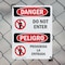 Signmission Do Not Enter Bilingual Danger Sign, Plastic, 7in W x 10in L, 2PK OS-2PACK-DS-P-710-VS-1151 - alternate 3